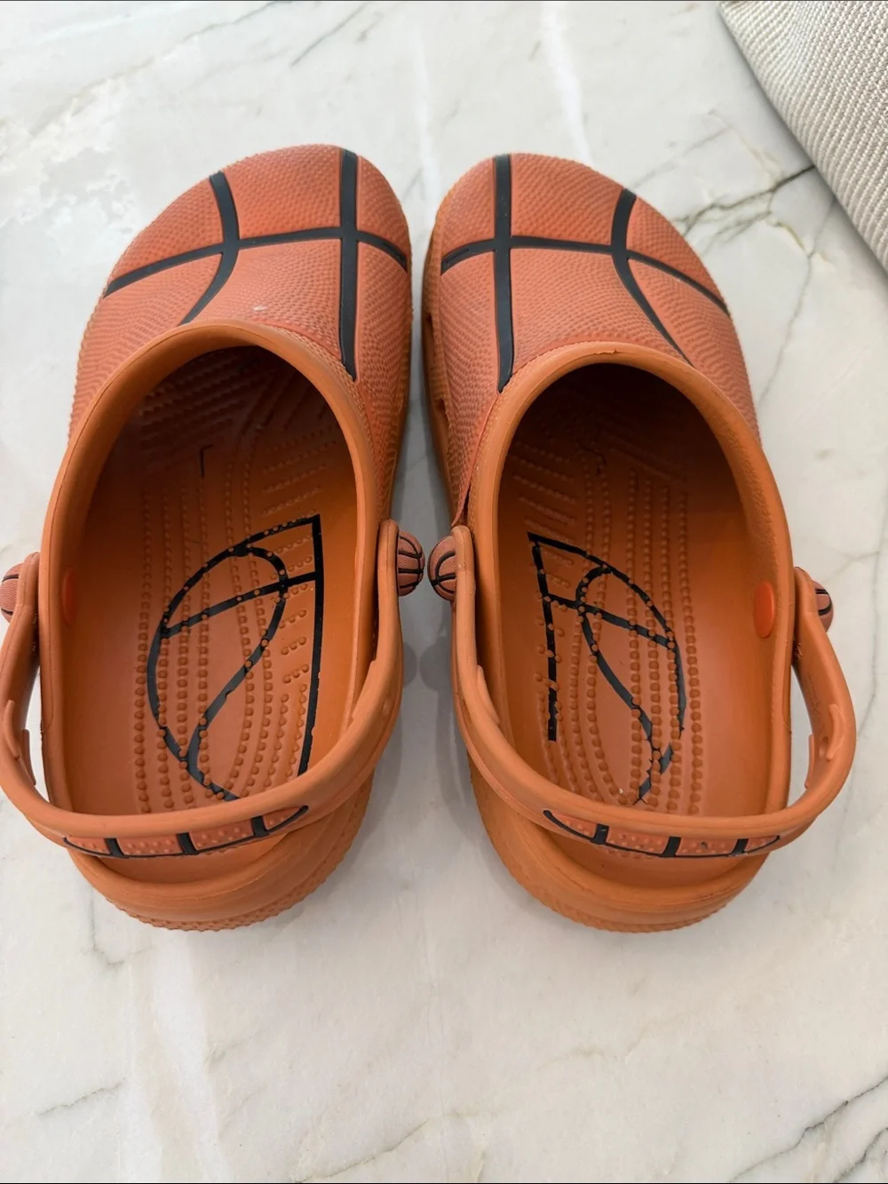 CROCS Kids Orange Basketball-Style Clogs with Black Accents